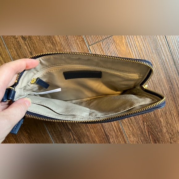 NWOT Talbots wristlet, clutch, pouch. Blue, green, yellow and pink plaid. - Picture 4 of 12